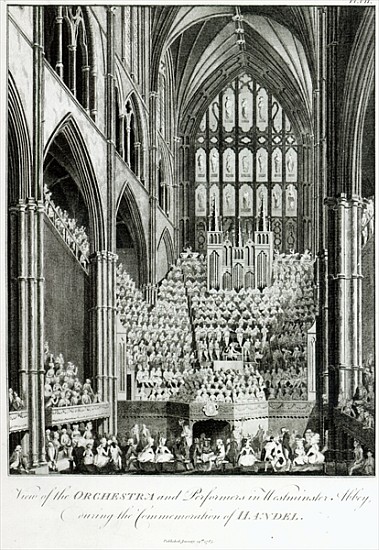 View of the Orchestra and Performers in Westminster Abbey, during the Commemoration of Handel, publi from Edward Francis Burney