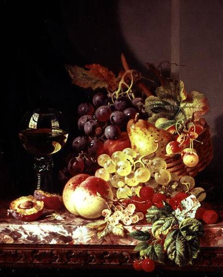 Still life with grapes and wine from Edward Ladell