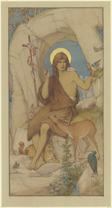 Johannes der Täufer in der Wüste from Edward von Steinle