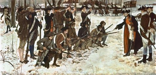 Baron von Steuben drilling American recruits at Valley Forge in 1778 from Edwin Austin Abbey
