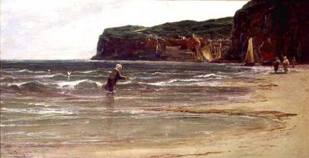 Coastal View with Woman Shrimping from Edwin Ellis