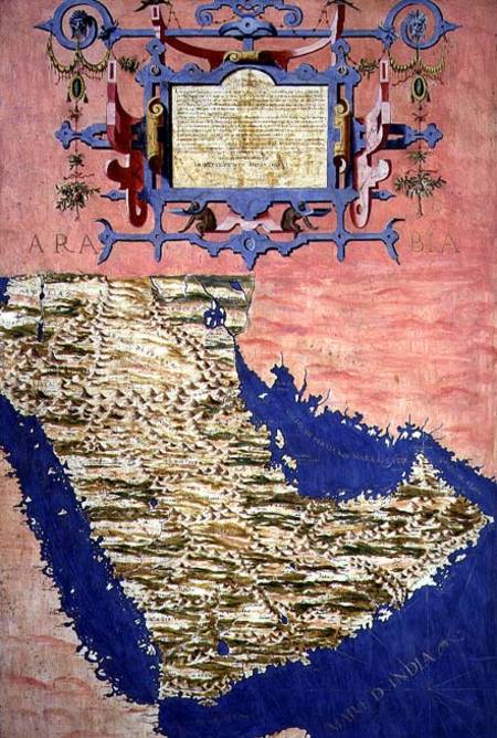Map of Sixteenth Century Arabia from Egnazio Bonsignori