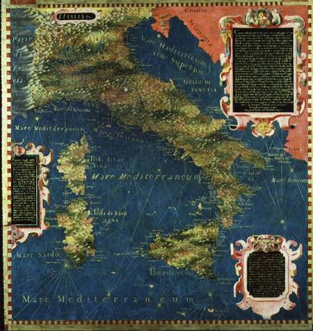 Landkarte Italiens mit Korsika und Sardinien from Egnazio Bonsignori