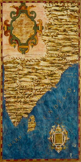 Map of India and Ceylon from Egnazio Danti