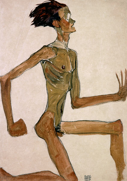 Bildnis eines knieenden Mannes. from Egon Schiele