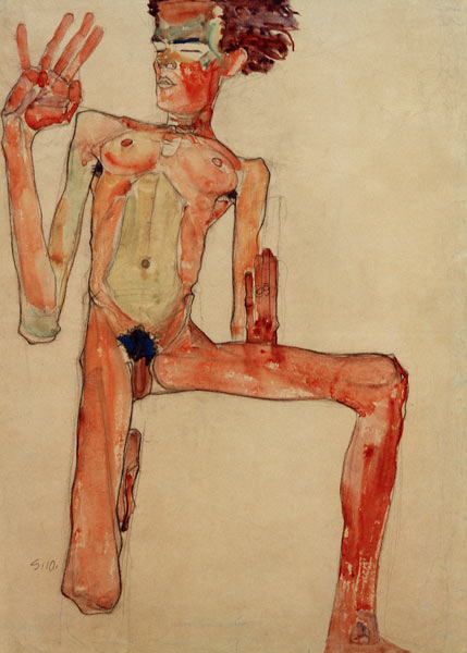 Self-portrait from Egon Schiele