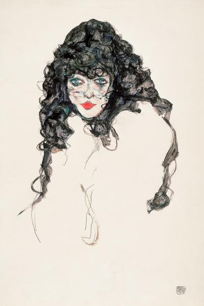 Mädchenkopf mit offenem Haar from Egon Schiele