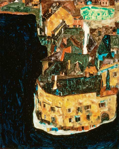 Stadt am blauen Fluss II., from Egon Schiele