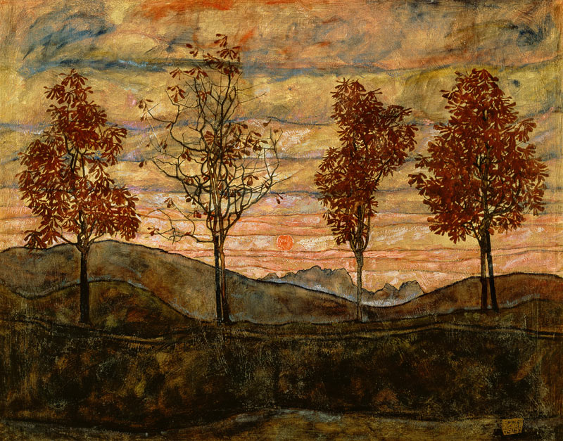 Vier Bäume from Egon Schiele