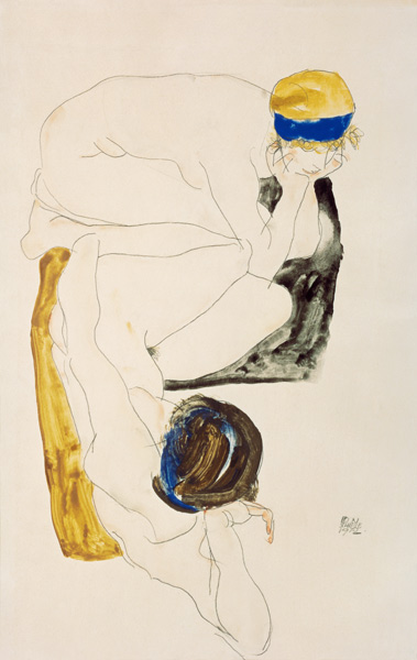 Zwei liegende Figuren from Egon Schiele