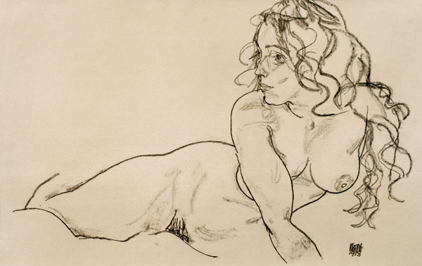 Nude Propping hs.up from Egon Schiele