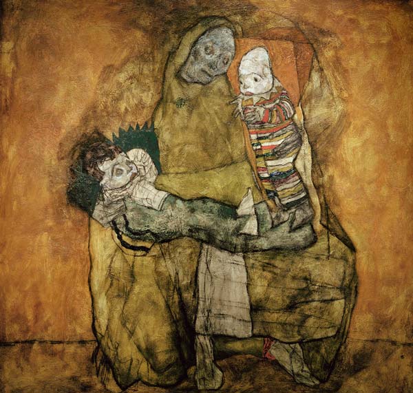 Mother and two children from Egon Schiele