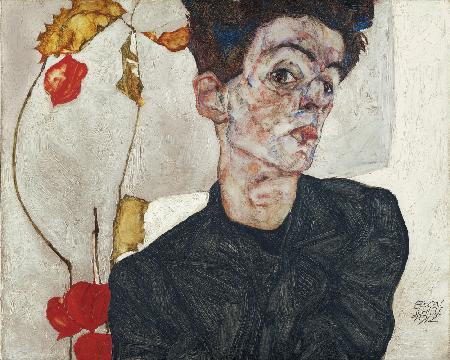 Egon Schieles Selbstporträt mit Physalis 1912