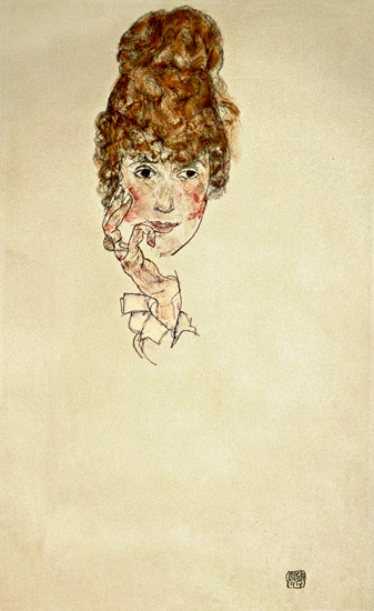 Portraitkopf Edith Schiele from Egon Schiele