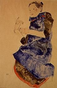 Mädchen mit blauer Schürze from Egon Schiele