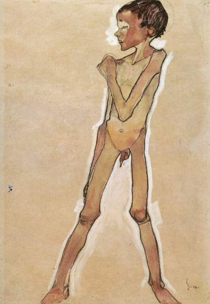 Nude Boy Standing from Egon Schiele