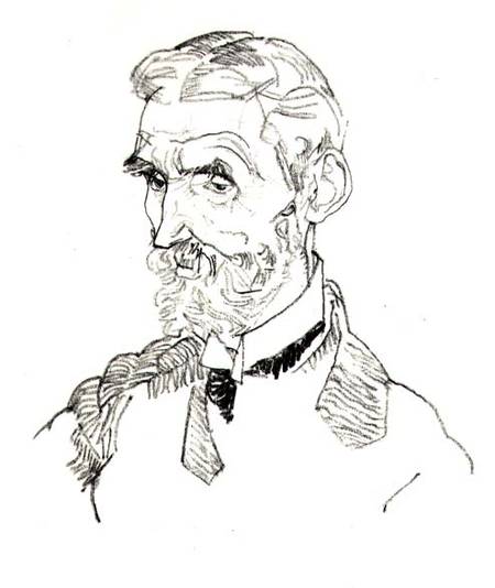 A Portrait of the Artist's Father-in-Law, Johann Harms from Egon Schiele