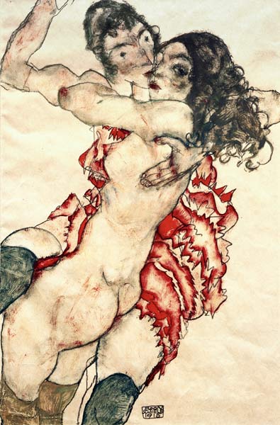 Pair of Women (Women embracing each other) from Egon Schiele