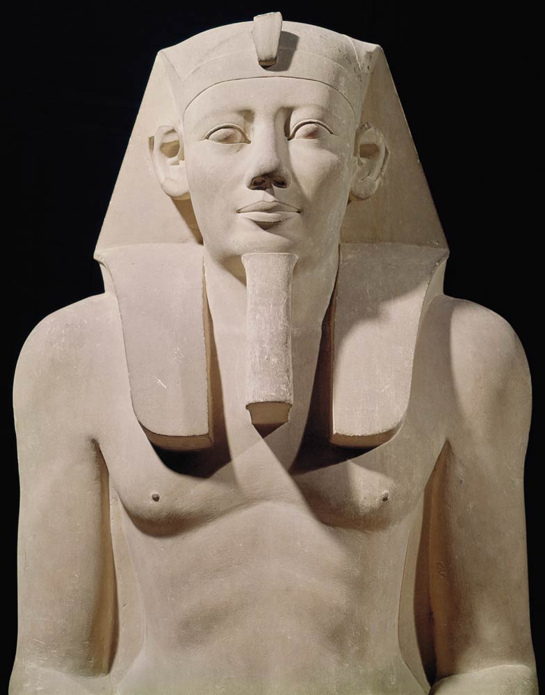 Seated statue of Sesostris I (1971-28 BC), originally from the Mortuary Temple of Sesostris I at al- from Egyptian