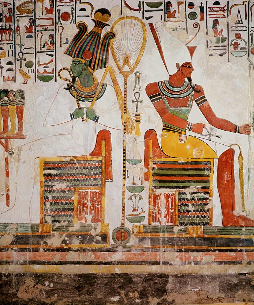The Gods Osiris and Atum, from the Tomb of Nefertari, New Kingdom from Egyptian