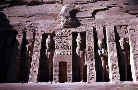 Facade of the Temple of Queen Nefertari, New Kingdom from Egyptian