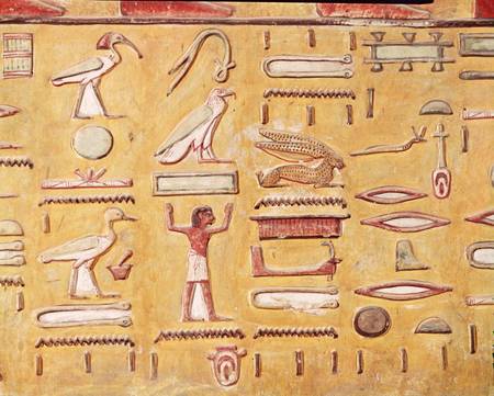 Hieroglyphics, from the Tomb of Seti I, New Kingdom from Egyptian