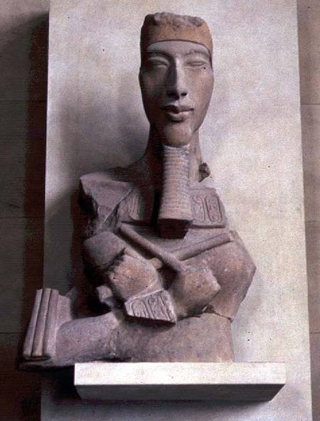 Osirid pillar of Amenophis IV (Akhenaten) from Karnak, Amarna period, New Kingdom from Egyptian