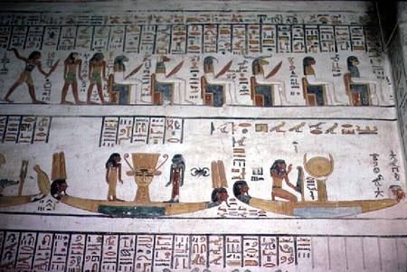 Scene from the Book of the Gates, from the Tomb of Ramesses VI from Egyptian