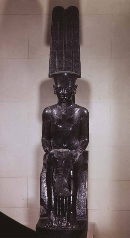 Statue of the God Amun protecting Tutankhamun, New Kingdom from Egyptian