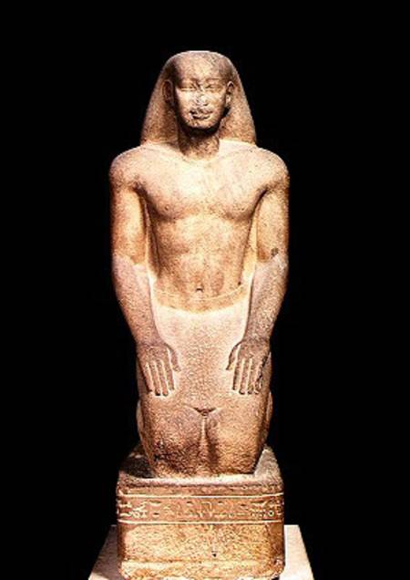 Statue of Nakhtorheb kneeling, Saite Period from Egyptian