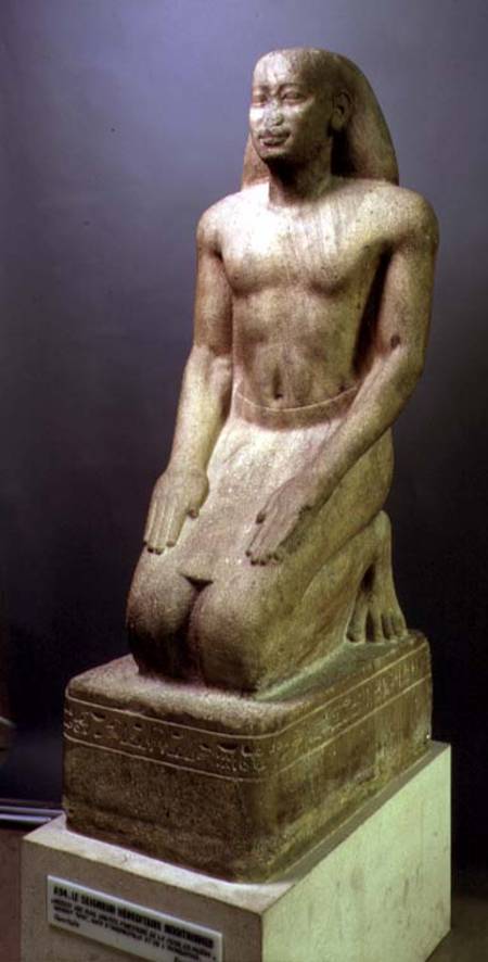 Statue of Nakhtorheb kneeling, Saite Period from Egyptian