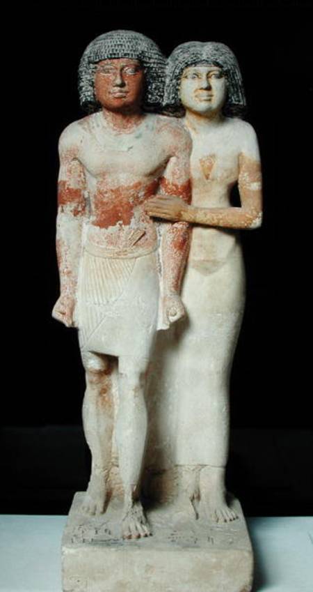 Statue of Raherka and Meresankh, Old Kingdom from Egyptian