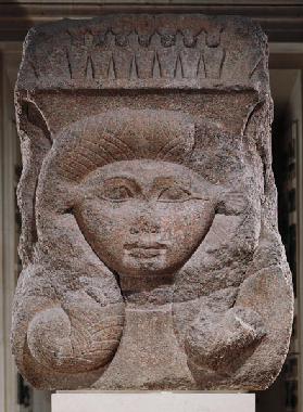 Capital with the head of Hathor usurped by Osorkon II (c.883-855 BC) from Bubastis, Middle Kingdom