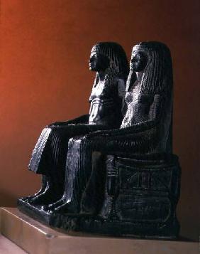 A seigneurial couple in ceremonial clothes, New Kingdom