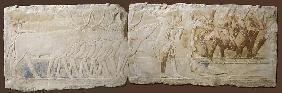 Relief of Peasants Driving Cattle and Fishing, Old Kingdom, 2450-2290 BC