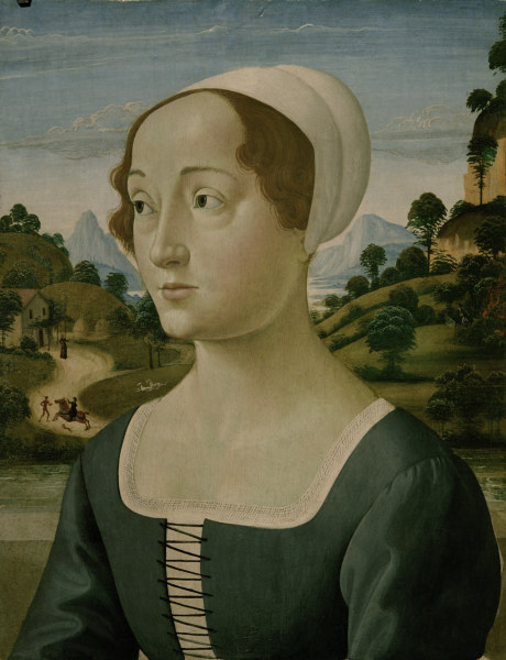 D.Ghirlandaio (?), Portrait young woman from  (eigentl. Domenico Tommaso Bigordi) Ghirlandaio Domenico