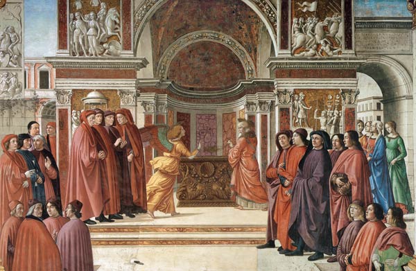 Annunciation to Zechariah from  (eigentl. Domenico Tommaso Bigordi) Ghirlandaio Domenico