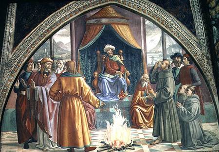 The Trial by Fire, St. Francis before the Sultan of Egypt, scene from a cycle of the Life of St. Fra from  (eigentl. Domenico Tommaso Bigordi) Ghirlandaio Domenico