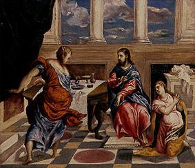 Christus im Hause von Maria und Martha from (eigentl. Dominikos Theotokopulos) Greco, El