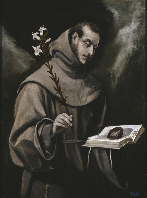Saint Anthony of Padua from (eigentl. Dominikos Theotokopulos) Greco, El