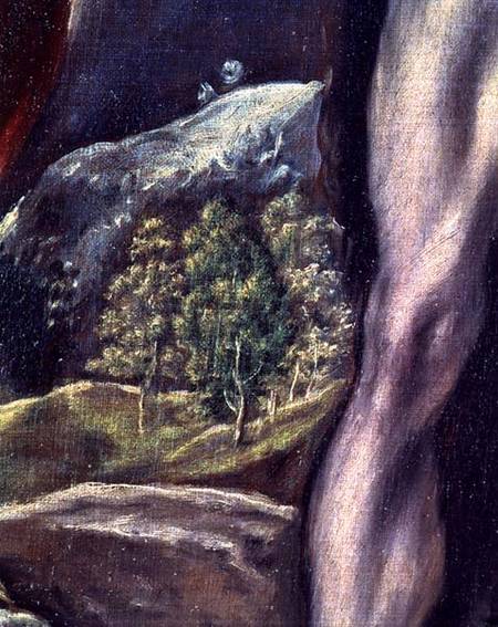 SS. John the Evangelist and John the Baptist, detail of landscape from (eigentl. Dominikos Theotokopulos) Greco, El