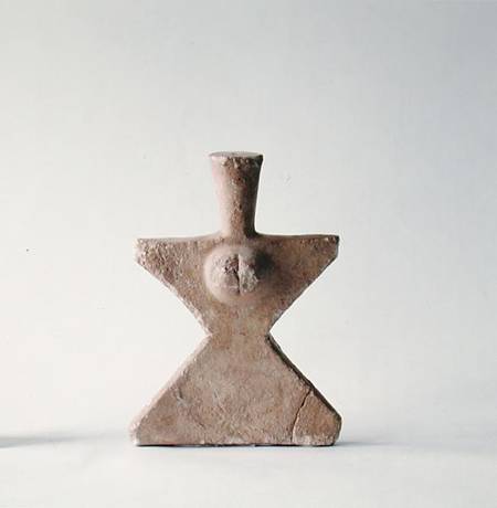 Figurine in an abstracted female form, from Tappeh Hesar, Iran from Elamite