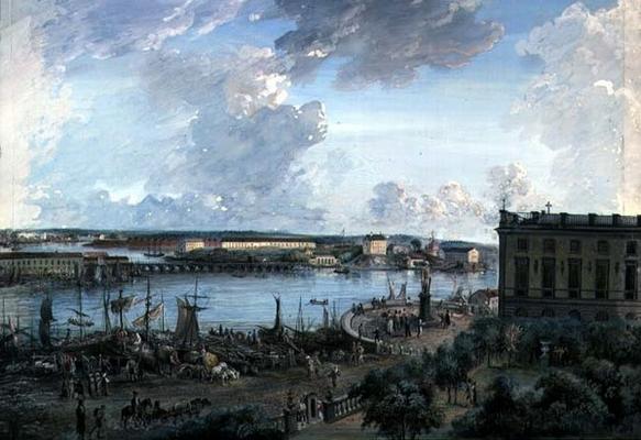 View of Stockholm from the Royal Palace (gouache on canvas) from Elias Martin