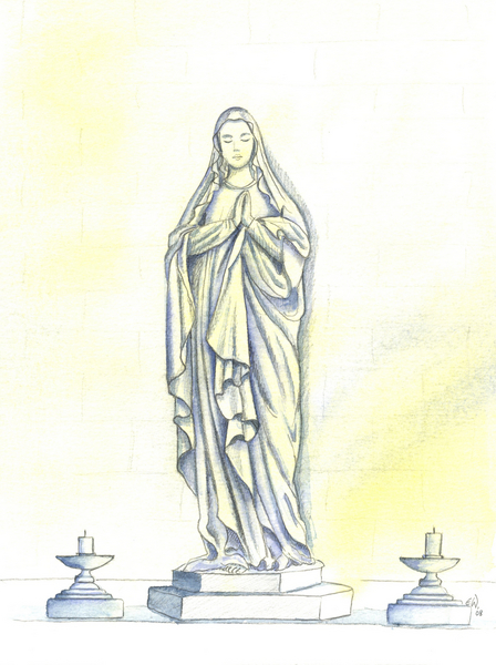 A statue of the Blessed Virgin Mary from Elizabeth  Wang