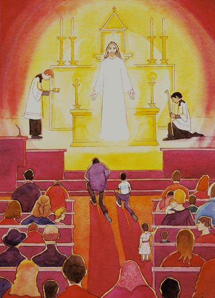 Jesus Christ is truly present in the Blessed Sacrament, 2005 (w/c on paper)  from Elizabeth  Wang