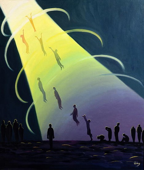 The souls of Purgatory rise towards Heaven as they are purified, 1995 (oil on panel)  from Elizabeth  Wang