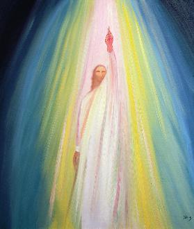 Jesus Christ points us to God the Father, 1995 (oil on panel) 