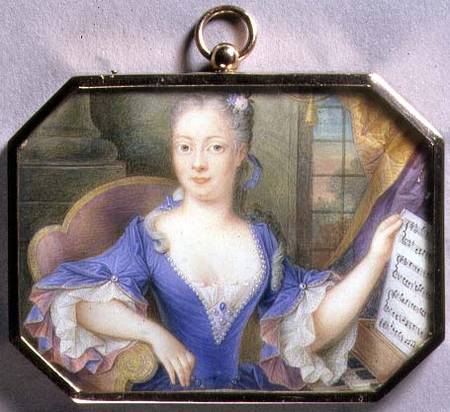 Portrait Miniature of Augusta Princess of Wales (1719-72) 1736  on from Elizabeth Ziesenis