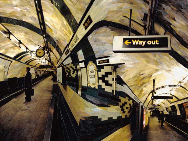 Way Out (Russell Square) 1998 (paper mosaic collage) 
