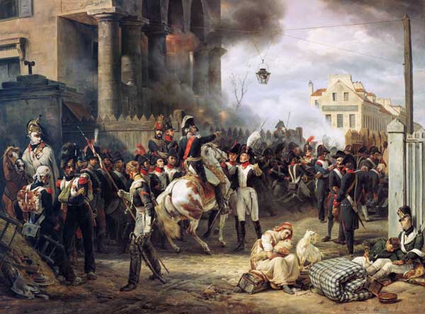Der Kampf an der Barrikade in Clichy am 30.März from Emile Jean Horace Vernet